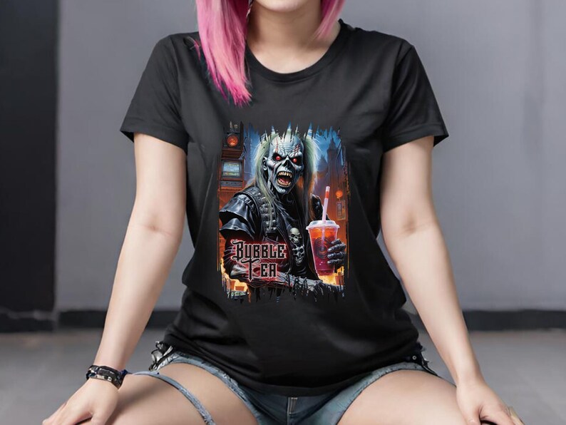 Bubble Tea Metalhead T-shirt Funny Heavy Metal Power Tee Death Metal ...