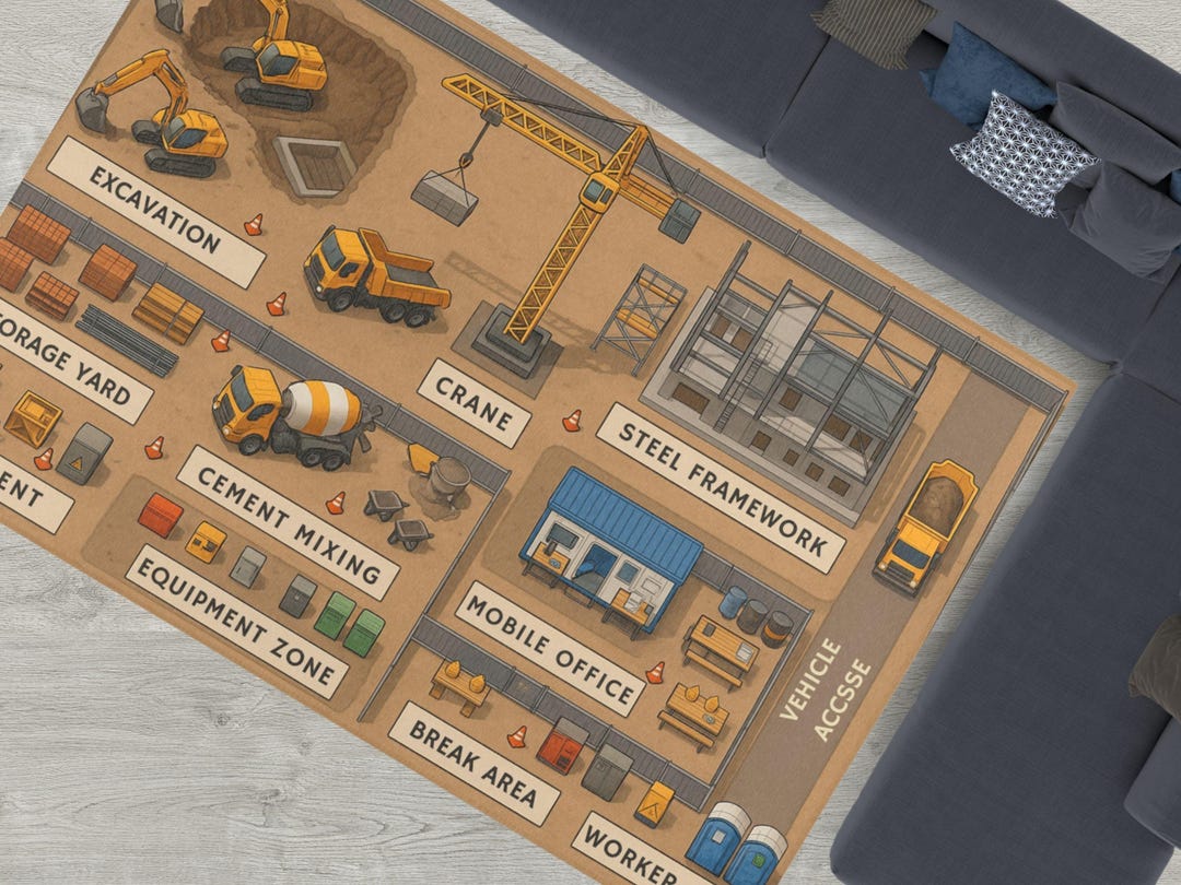 Little Builder Zone - Construction Site Play Mat for Kids - STEM ...