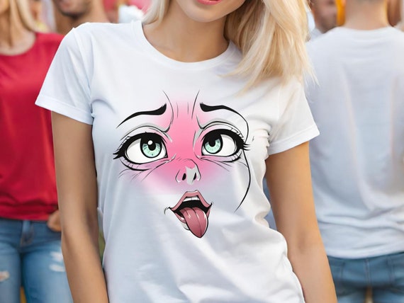 Camiseta simplista de anime Ahegao Camiseta minimalista de expresion japonesa para un estilo sutil Otaku Camisa simple de anime jugueton V3 Etsy Espana
