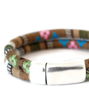 Men&#39;s Size BEIGE-BROWN Euro Bracelet | Vegan Tribal Bracelet | Ethnic Bracelet | Unisex Bohemian Jewelry