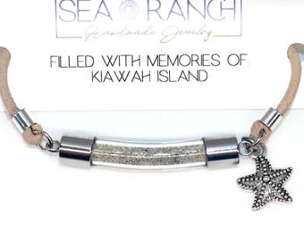 NC SC Carolina Beach Sand Bracelet: Kiawah Island, Myrtle Beach, Hatteras, Edisto, Oak