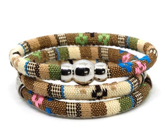 Beige/Natural Woven Cotton Bracelet or Anklet | Unisex Bracelet | Unisex Jewelry | Vegan Bohemian Bracelet | Gift For Her