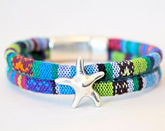 STARFISH Bracelet Woven Cotton Bracelet  | Tribal Ethnic Bracelet | Unisex Jewelry | Bohemian Bracelet | Unisex Bracelet