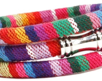 Rainbow Woven Cotton Bracelet or Anklet | Pride Bracelet | Unisex Jewelry | Vegan Boho Bracelet | Gift For Her | Pride