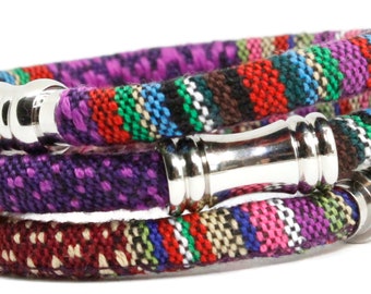 Purple Woven Cotton Bracelet or Anklet | Unisex Bracelet | Unisex Jewelry | Vegan Bohemian Bracelet | Gift For Her