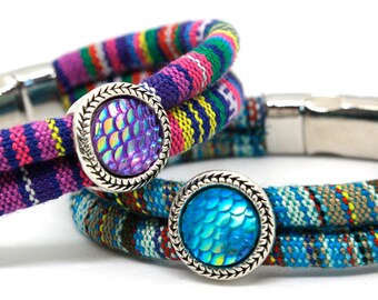 MERMAID Blue or Purple Woven 100% Cotton Beach Bracelet | Vacation Jewelry | Mermaid Jewelry | Choose Your Color | Vegan Jewelry