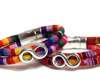 INFINITY Woven 100% Cotton Bracelet | Infinite Love Bracelet | Choose Your Color | Vegan Gift