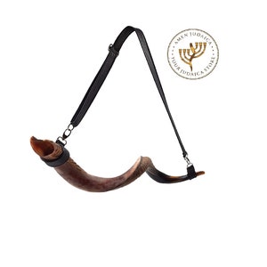 Kudu Horn Shofar Carrying Strap, Shofar Belt - From Soft Leather  (shofar not included) Adjustable Size