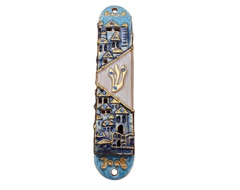 Mezuzah Case - Jerusalem Design Door Mezuza For 7 cm Scroll