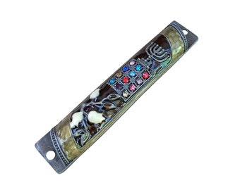 Mezuzah Case - Door Mezuza For 10 cm Scroll with enamel