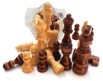 Chess Parts - 32 Wooden Parts,pieces King Size 3 Inch - Etsy Canada