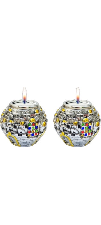 Silberner Shabbat Kerzenhalter Mit Gravur - Hochwertiges Judaica Geschenk