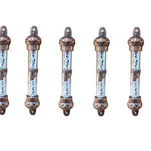 Door Mezuzah Case With scroll, 5 Pieces Judaica Israel gift -Jewish Art Scripture Parchment Non Kosher