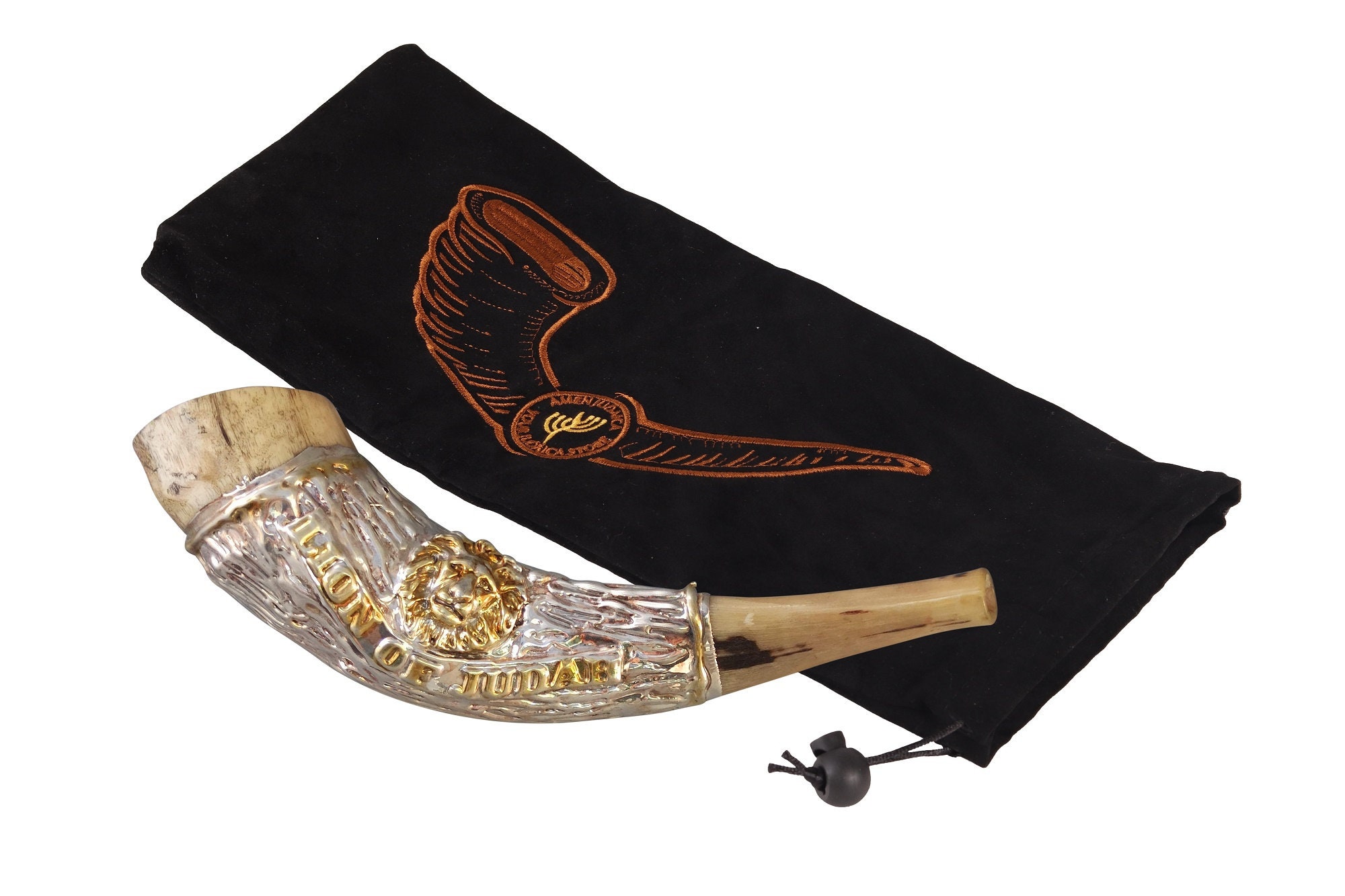 Jewish Shofar Ram Horn 12 14 Inch With Lion Silver Plated Etsy