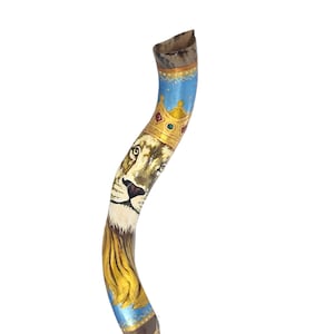Yemenite Kudu Horn Shofar 38-40 Inch Lion Of Judah Hand Painted Shofar  ** Amazing Piece Of Art **