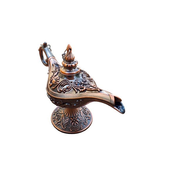 Decorative  Mini Aladdin Genie  Red Bronze Lamp