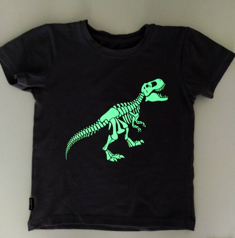 Trex Kids Glow in the Dark Tshirt Dinosaur Kids Tee Boys Etsy
