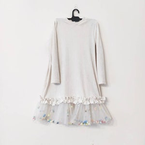 Ivory Velvet Baby Dress: Pompon Tulle Flower Girl Outfit