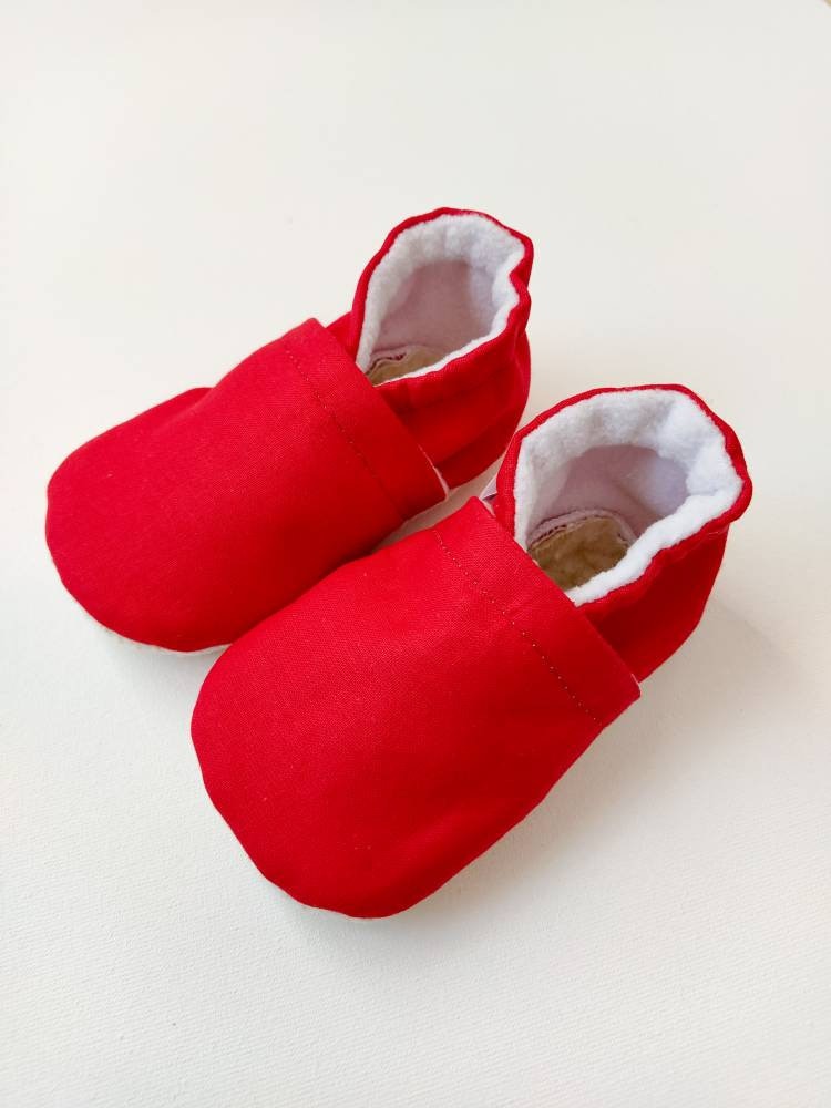 Red Baby Shoes Red Baby Booties Red Baby Slippers Red Toddler Etsy
