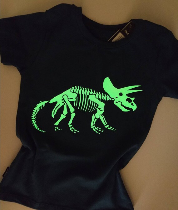 Dino Kids Tshirt Glow in the Dark Dinosaur Kids Tee Boys Dino T shirt Girl Skeleton Dino Tee Birthday Gift Jurassic Glow in the Dark Tee Etsy Ireland