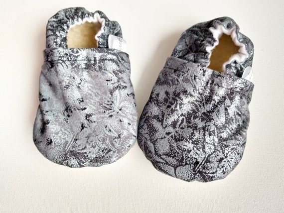 silver baby booties