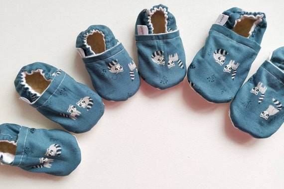 Racoon baby shoes woodland baby booties 
