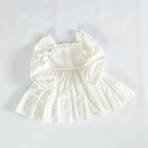 Linen girl dress, white linen dress for girl, linen dress with long sleeves, toddler linen boho dress