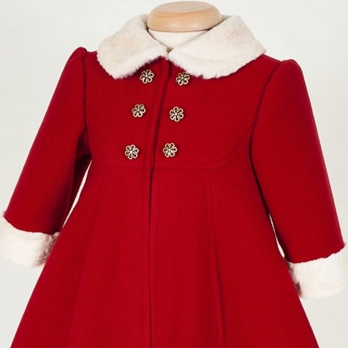 Natalie Baby Girl Coat Red Coat for Girls Girl Elegant Coat Etsy