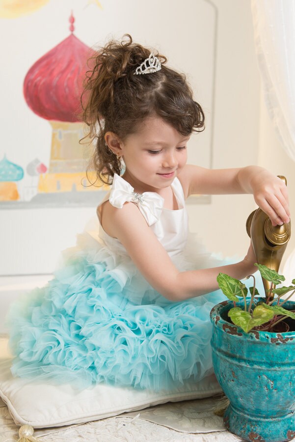 Vestido de niña color turquesa - Etsy España Vestido de niña color turquesa - Etsy España