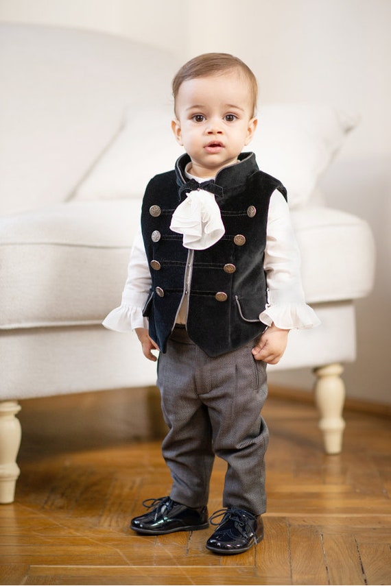 Boys black vest best sale