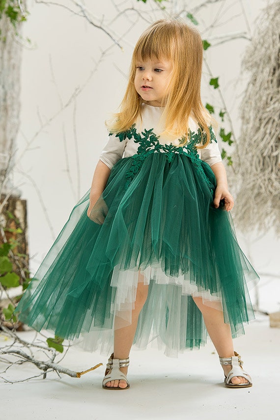 forest green flower girl dresses