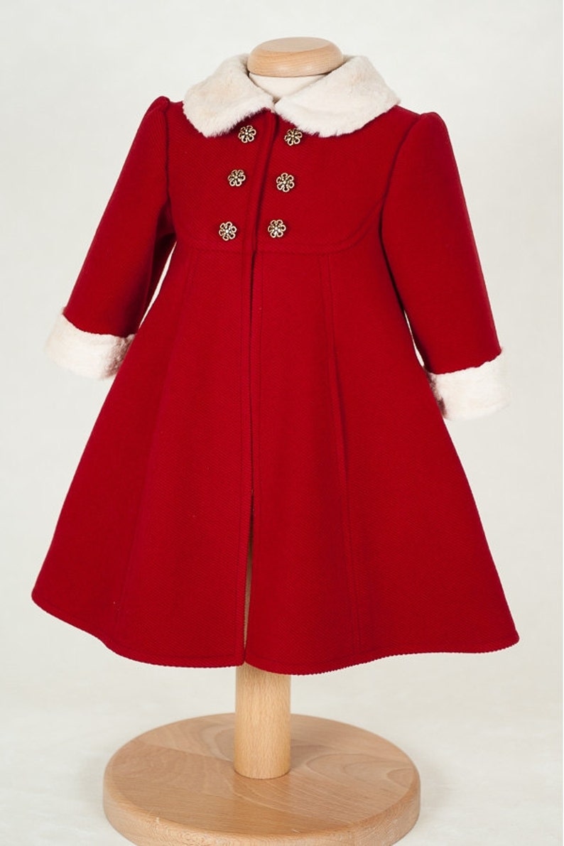 Natalie Baby Girl Coat Red Coat for Girls Girl Elegant Coat Etsy