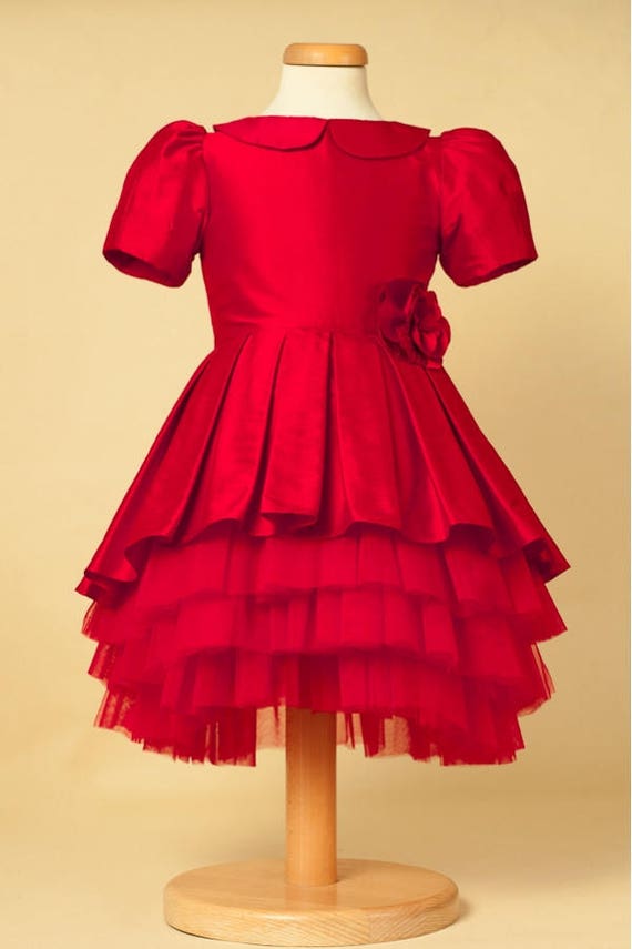 girls red occasion dress