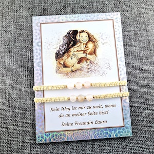 Freundschaftsbänder Set, Armbänder mit Geschenkkarte nachhaltig personalisierbar mit Namen, Geburtstagsgeschenk, Partnerarmband für Freundin