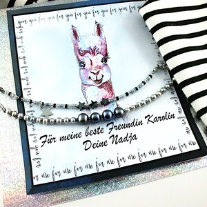 Armbandset mit 2 Armbändern echte Süßwasserperlen-Armband für die beste Freundin, individualisierbares Geschenk mit Grußkarte, Armbändchen