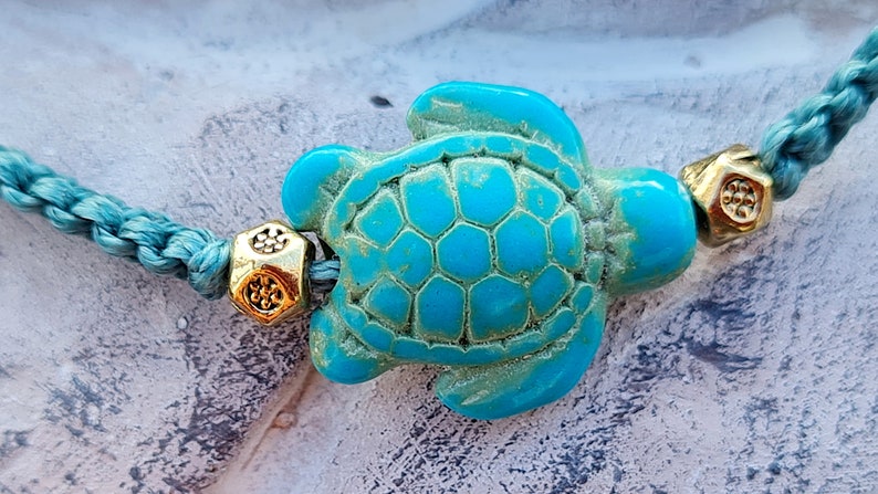 A bracelet for friendship, partner bracelets, for your best friend with a turtle, macrame bracelet, couple bracelet, turquoise jewelry image 4