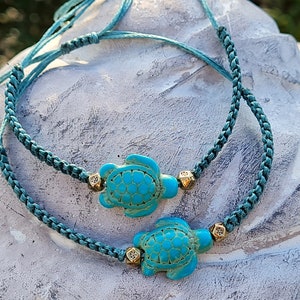 A bracelet for friendship, partner bracelets, for your best friend with a turtle, macrame bracelet, couple bracelet, turquoise jewelry image 3