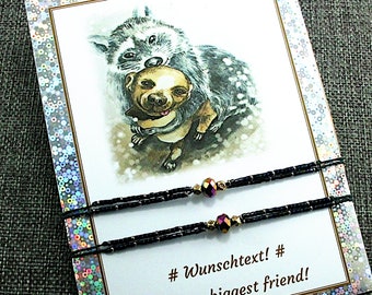 Ein Armband für die Freundschaft, Miyuki-Delicas und Facettperle,inkl Geschenkkarte,Layer, zartes Freundschaftsarmbändchen, Partnerarmband