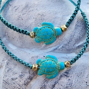 A bracelet for friendship, partner bracelets, for your best friend with a turtle, macrame bracelet, couple bracelet, turquoise jewelry image 2