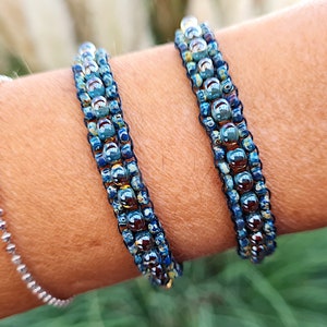 Ein Armband für die Freundschaft,Partnerarmbänder, für die beste Freundin mit japanischen Tropenperlen,  Makrameearmband, Paararmband,türkis