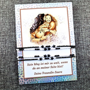 Freundschaftsbänder Set, Armbänder Hämatitsteinen inkl.Geschenkkarte, Freundschaftsgeschenk, Partnerarmband für Freundin Lieblingsmenschen