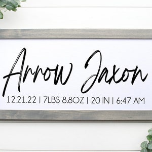 Baby Birth Stat Name Sign, Personalized Baby Girl Baby Boy Nursery Print, Gift for New Mom
