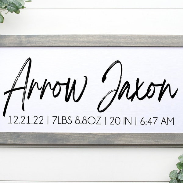 Baby Birth Stat Name Sign, Personalized Baby Girl Baby Boy Nursery Print, Gift for New Mom