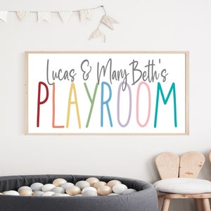 Personalized Playroom Sign, Custom Child&#39;s Name Sign, Girls Play room Decor, Boys Wall Art, Kids Name Play Art