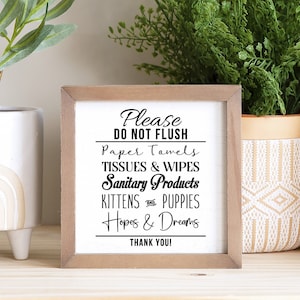 Please Do Not Flush Bathroom Sign, Funny Bathroom Rules, Bathroom Humor, Print, Potty Humor, Rustic, Business Bathroom Decor, Rental House