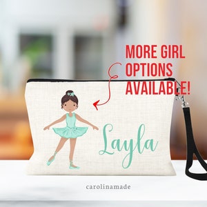 Personalized Dance Cosmetic Bag, Ballerina Makeup Bag, Dance Gift Ideas, Dance Team Wristlet, Gift for Girls, Custom Ballet Bag, Dancer Gift