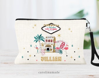 Personalized Las Vegas Bag, Las Vegas Girls Trip, Custom Vegas Zipper Pouch, Las Vegas Gift, Vegas Party Favors, Vegas Birthday Weekend