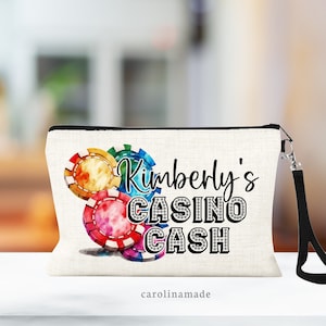 Personalized Casino Cash Bag, Personalized Vegas Trip Bag, Last Vegas Casino Accessories, Girls Trip Vegas Casino Money Pouch, Poker Chips