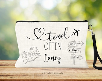 Travel Often Passport Wallet, Travel Documents Holder,Airplane Zipper Pouch, Travel Wallet, Charger Pouch, Airplane Travel, Gift For Her