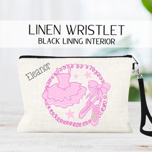 Girls Dance Bag, Personalized Ballerina Gift, Dance Makeup Bag, Dance Gift Ideas, Dance Team Wristlet,  Custom Ballet Bag, Girls Dancer Gift